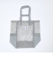 スヌーピー ラバーメッシュ ダブルハンドルトートバッグ (グレー) SNOOPY