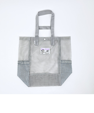 スヌーピー ラバーメッシュ ダブルハンドルトートバッグ (グレー) SNOOPY