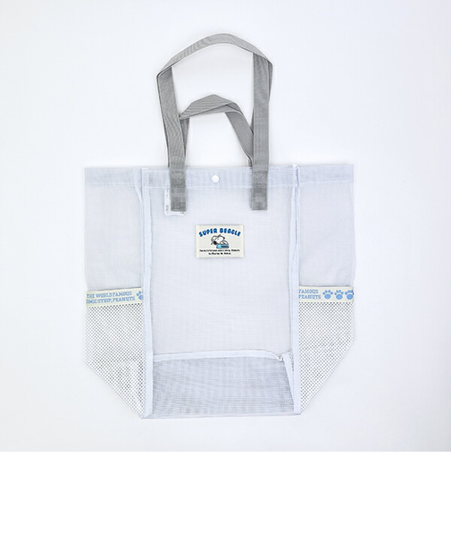 スヌーピー ラバーメッシュ ダブルハンドルトートバッグ (ホワイト) SNOOPY