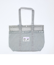 スヌーピー ラバメッシュ ワイドトートバッグ (グレー) SNOOPY