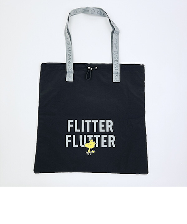 スヌーピー ウッドストック 巾着トートバッグ ブラック SNOOPY