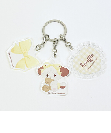 mikko illustrations ミッコ スフレ 3連アクリルキーホルダー 日本製