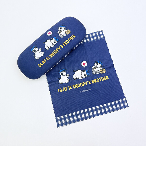 スヌーピー オラフ メガネケース ネイビーチェック SNOOPY