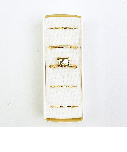 リラックマ リラノワ リングセット(ゴールド) ねそべり 4号～13号 アクセサリー