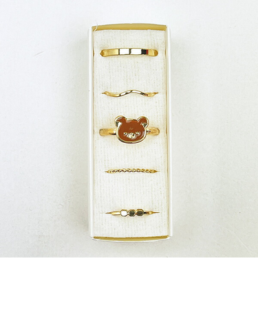 リラックマ リラノワ リングセット(ゴールド) フェイス 4号~13号 アクセサリー