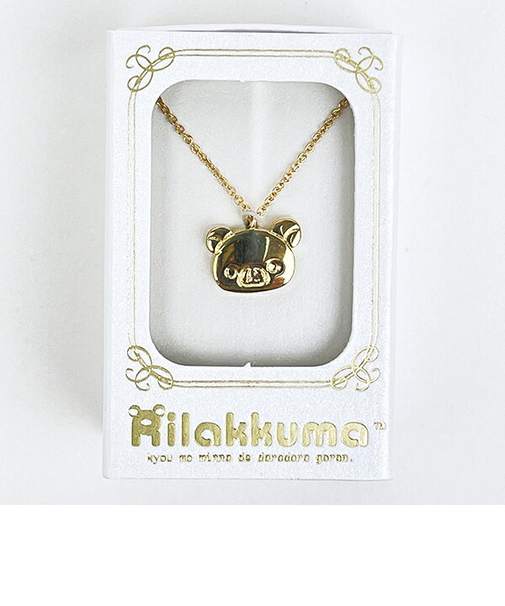 リラックマ チャームペンダント フェイス(正面) ゴールド ネックレス アクセサリー