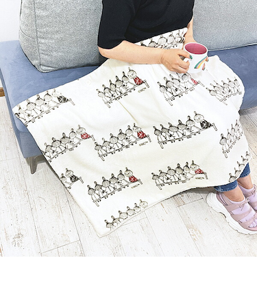 ムーミン リトルミイ シブリングズ ボア付3WAYケープ アイボリー ブランケット MOOMIN