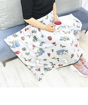 ムーミン フルーツガーデン ボア付3WAYケープ グレイ ブランケット MOOMIN