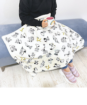 スヌーピー セブンティファイヴ ボア付ウォームクロス アイボリー ひざ掛け ブランケット PEANUTS 75th SNOOPY