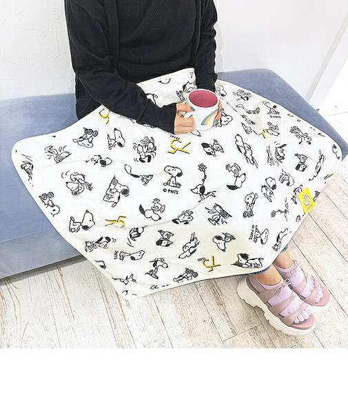 スヌーピー セブンティファイヴ ウォームクロス(S) アイボリー ひざ掛け ブランケット PEANUTS 75th SNOOPY
