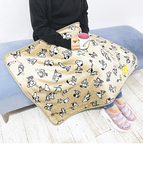 スヌーピー セブンティファイヴ ウォームクロス(S) ブラウン ひざ掛け ブランケット PEANUTS 75th SNOOPY