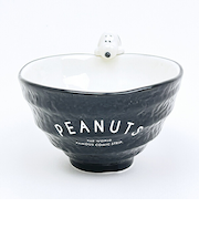 スヌーピー フィギュア付き茶碗 ブラック 食器 SNOOPY