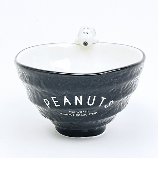 スヌーピー フィギュア付き茶碗 ブラック 食器 SNOOPY
