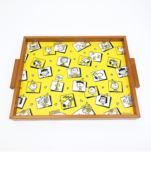 スヌーピー ウッドトレー パーティー お盆 食器 PEANUTS 75th 日本製 SNOOPY