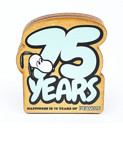 スヌーピー ダイカットメモスタンド ロゴグリーン 文具 PEANUTS 75th 日本製 SNOOPY