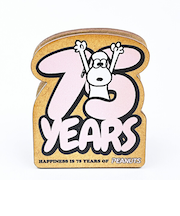 スヌーピー ダイカットメモスタンド ロゴピンク 文具 PEANUTS 75th 日本製 SNOOPY
