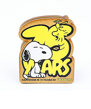 スヌーピー ダイカットメモスタンド ロゴイエロー 文具 PEANUTS 75th 日本製 SNOOPY