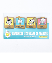 スヌーピー 木のクリップ(4個セット) パーティーグリーン 文具 PEANUTS 75th 日本製 SNOOPY
