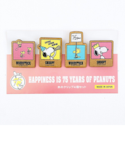 スヌーピー 木のクリップ(4個セット) パーティーピンク 文具 PEANUTS 75th 日本製 SNOOPY