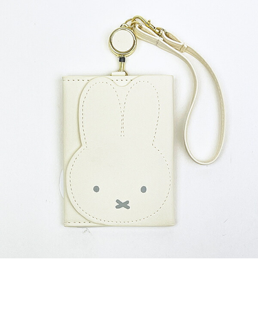 ミッフィー miffy パスケース (アイボリー) 定期入れ フェイスシリーズ