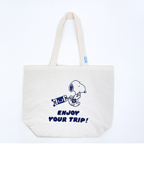 スヌーピー トートバッグ enjoy your trip ホワイト SNOOPY