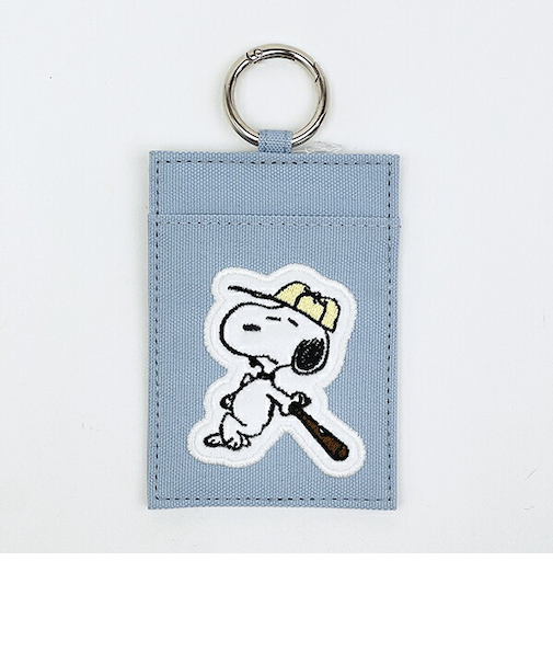 スヌーピー スヌーピー シングルパスケース アップリケ ベースボール 定期入れ SNOOPY