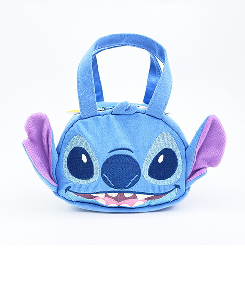 ディズニー スティッチ スエット素材ダイカットバッグ ランチ Disney