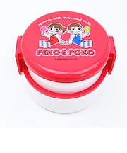 ペコちゃん ポコちゃん 丸型ランチボックス2段(フォーク付き) おかし 弁当箱 日本製 不二家