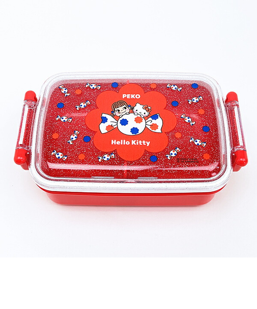サンリオ ハローキティ × 不二家 ペコちゃん ふわっとフタタイトランチボックス なかよし ラメ 弁当箱 日本製 Sanrio