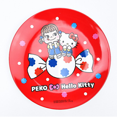 サンリオ ハローキティ × 不二家 ペコちゃん 薄肉メラミンプレート 食器 Sanrio