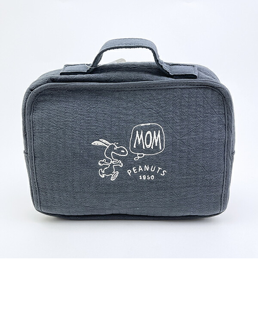 スヌーピー MOM お出かけポーチ (ブルーグレー)  旅行 SNOOPY