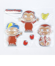 おさるのジョージ カラフルエンブレムステッカー 文具