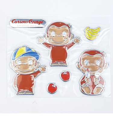 おさるのジョージ カラフルエンブレムステッカー 文具