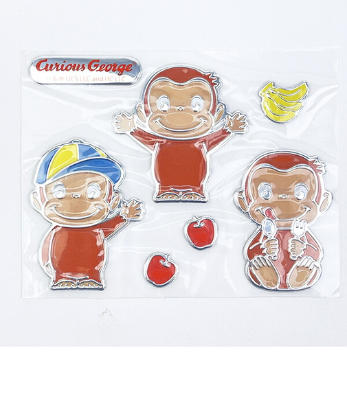 おさるのジョージ カラフルエンブレムステッカー 文具