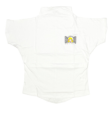 水森亜土 ワンポイント柄 ハイネック半袖Tシャツ(L) ホワイト アパレル