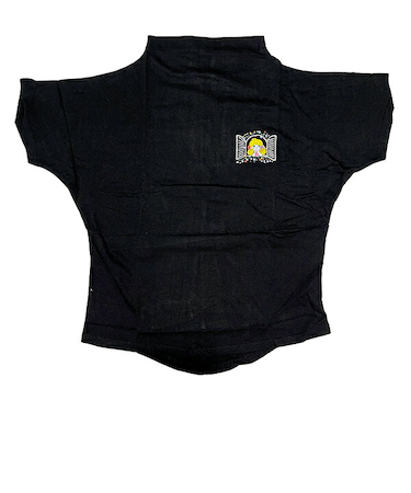 水森亜土 ワンポイント柄 ハイネック半袖Tシャツ(M) ブラック アパレル