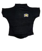 水森亜土 ワンポイント柄 ハイネック半袖Tシャツ(L) ブラック アパレル