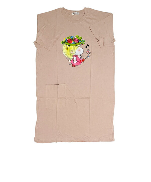 水森亜土 スーパーBIGTシャツ(M) ワンピース ピンクベージュ アパレル