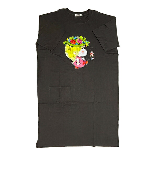 水森亜土 スーパーBIGTシャツ(M) ワンピース チャコール アパレル