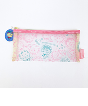 コジコジ 総柄 メッシュポーチスリム ピンク