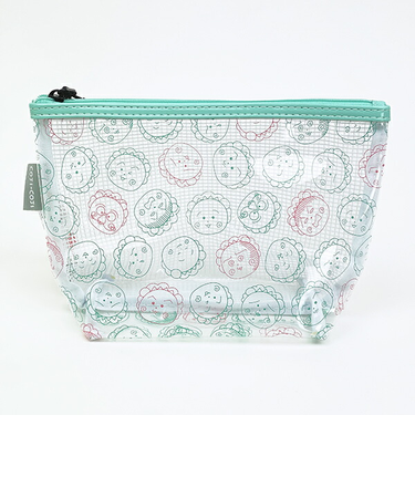 コジコジ 総柄 ターポリンマチ付きポーチ グリーン