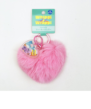 ホイッピ&ラッピ ハート型ファーキーホルダー ピンク Whippi&Wrappi