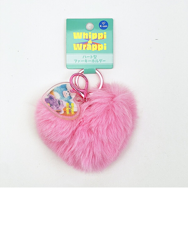 ホイッピ&ラッピ ハート型ファーキーホルダー ピンク Whippi＆Wrappi