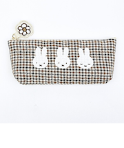 ミッフィー miffy スリムポーチ (アイボリー) キルティングチェックシリーズ