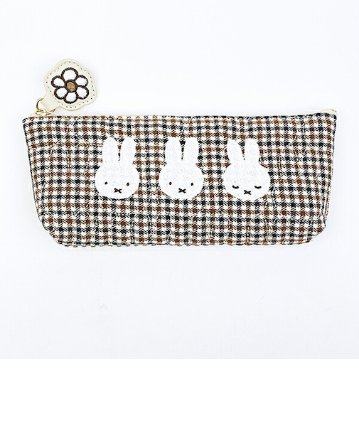 ミッフィー miffy スリムポーチ (アイボリー) キルティングチェックシリーズ