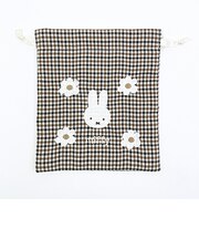 ミッフィー miffy 巾着 (アイボリー) キルティングチェックシリーズ