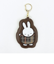 ミッフィー miffy キーホルダー (ブラウン) キルティングチェックシリーズ