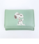 スヌーピー コンパクト三つ折財布 グリーン SNOOPY