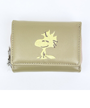 スヌーピー ウッドストック コンパクト三つ折財布 ベージュ SNOOPY