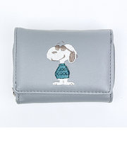 スヌーピー ジョー・クール コンパクト三つ折財布 グレー SNOOPY